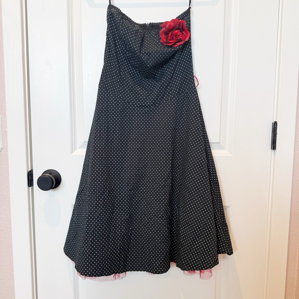 Vintage Ruby Rox Polka Dot Swing Dress Size‎ 7 Y2K Rockabilly Pinup Fit & Flare
